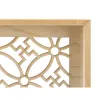 Set of trays Gift Decor Brown Transparent Wood Glass Flower 2 Pieces