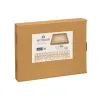 Set of trays Gift Decor Brown Transparent Wood Glass Squared 2 Pieces