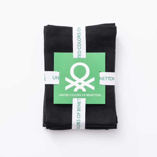 Servetėlė Benetton Juoda 40 x 40 cm 4 Dalys