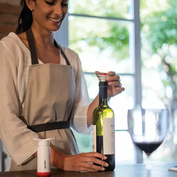 Vacuum Stopper for Wine Guzzini Save it Red Transparent Plastic