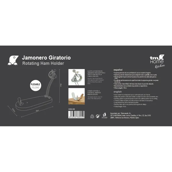 Saliekams Bekona Statīvs Bambuss (37,5 x 16,5 cm)