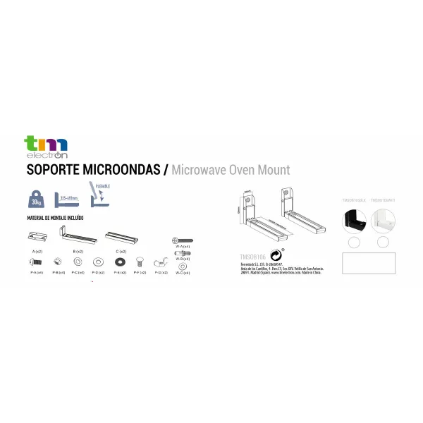 Microwave support TM Electron Black 30 Kg