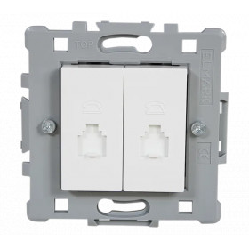 SPLENDOR EL06232 DOUBLE PHONE SOCKET WHITE