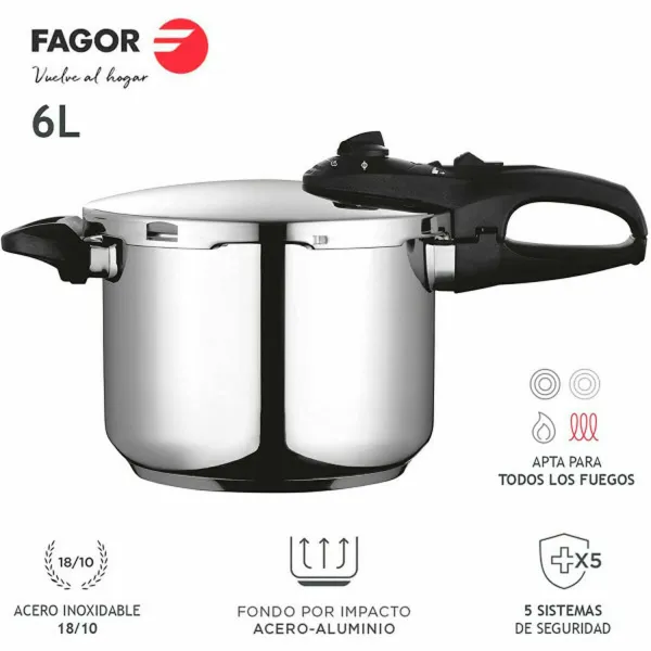 Скороварка Fagor DUO Нержавеющая сталь 18/10 4 L 6 L