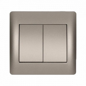 RHYME TWO BUTTONS TWO WAY SWITCH GREY METALLIC