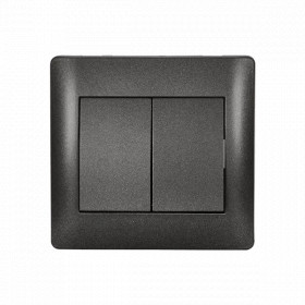 RHYME TWO BUTTONS ONE WAY SWITCH GRAPHITE METALLIC