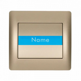 RHYMEDOOR BELL SWITCH WITH NAME CARD CHAMPAGNE METALLIC