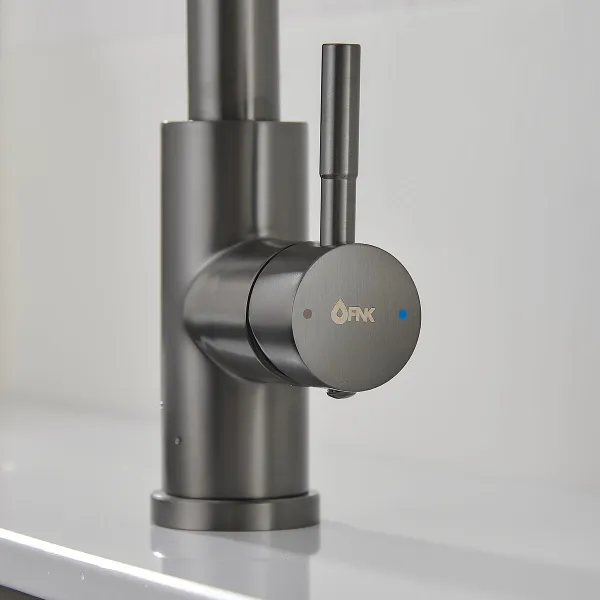 Mixer Tap Fontastock Grey Stainless steel Ceramic C-shaped