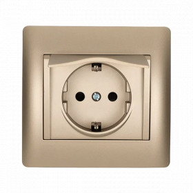 RHYME GERMAN TYPE SOCKET WITH COVER CHAMPAGNE METALLIC