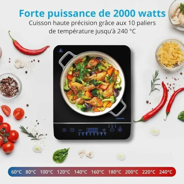Induction Hot Plate Medion Black 2000 W