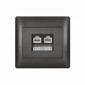 RHYME PHONE SOCKET + COMPUTER SOCKET GRAPHITE METALLIC