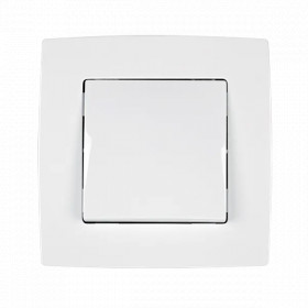 CITY ONE BUTTON ONE WAY SWITCH, WHITE METALLIC