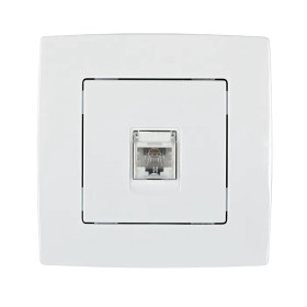 CITY COMPUTER CAT.6 SOCKET WHITE METALLIC