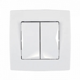 CITY TWO BUTTONS TWO WAY SWITCH, WHITE METALLIC