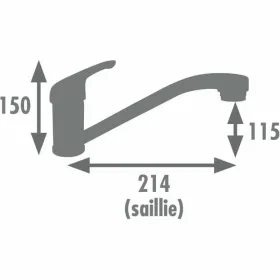 Kitchen Tap Rousseau SUN NF Серый Серебристый