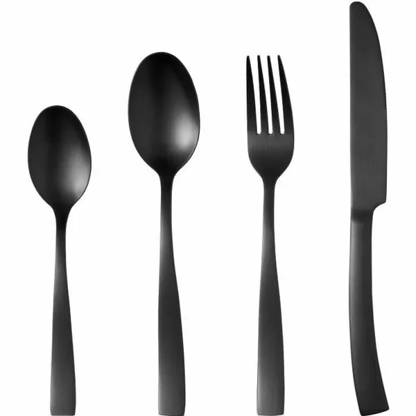 Ruokailuvälineet Arthur Martin AM5136 Musta Ruostumaton teräs 24 Kappaletta