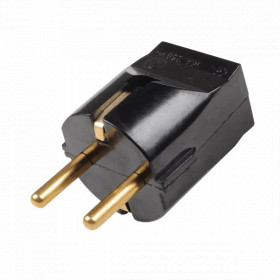 PLUG 1P 16A BAKELITE BLACK