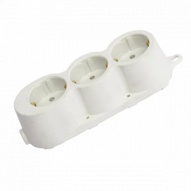 RUBBER MULTISOCKET TRIPLE 16A WHITE