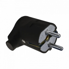 ELMARK ANGLE SCHUKO PLUG 16А 2Р+Е BLACK