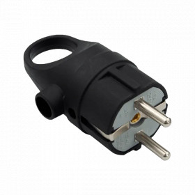 ELMARK SCHUKO PLUG WITH RING 16А 2Р+Е BLACK