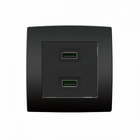 CITY USB DOUBLE SOCKET ANTHRACITE