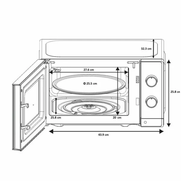 Mikrobangų Krosnelę Oceanic OCEAMO20W12 Balta 20 L
