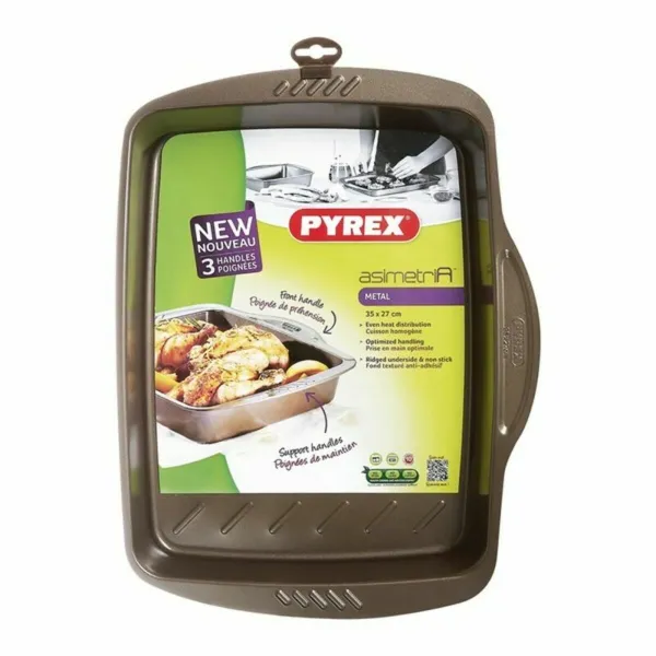 Nepiedegošs Trauks Cepeškrāsnij Pyrex Brūns Melns Metāls Tērauds