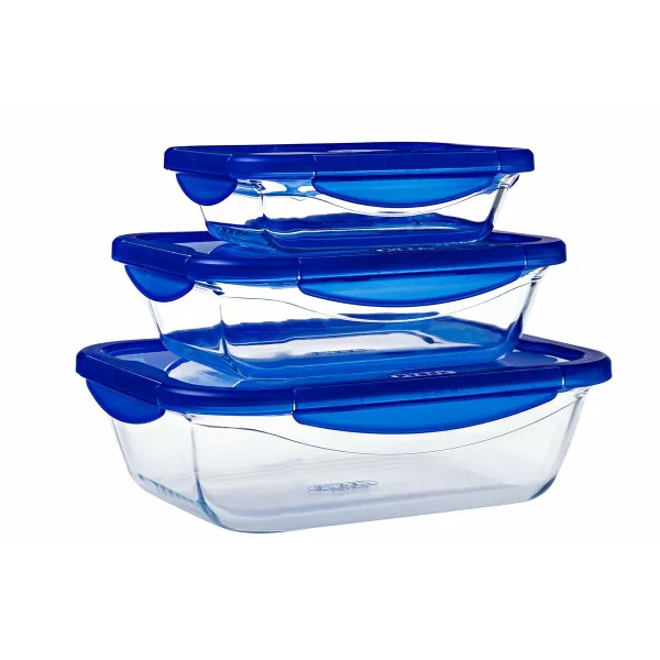 Pārtikas konservēšanas trauks Pyrex Zils Caurspīdīgs Taisnstūra 800 ml