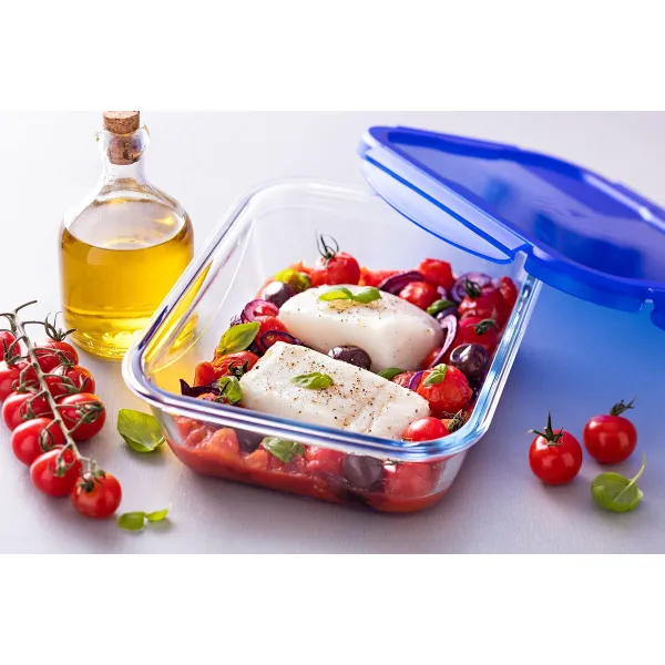 Pārtikas konservēšanas trauks Pyrex Zils Caurspīdīgs Taisnstūra 800 ml