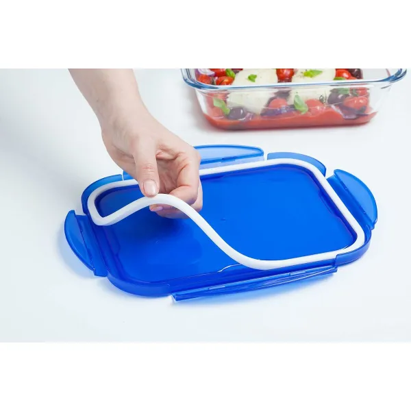 Pārtikas konservēšanas trauks Pyrex Zils Caurspīdīgs Taisnstūra