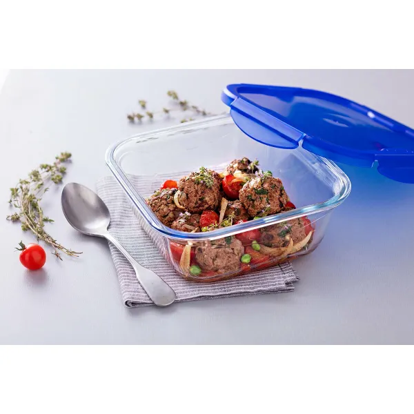 Maisto konservavimo konteineris Pyrex Mėlyna Skaidrus 800 ml (2 vnt.)