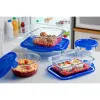 Food Preservation Container Pyrex Blue Transparent 800 ml (2 Units)