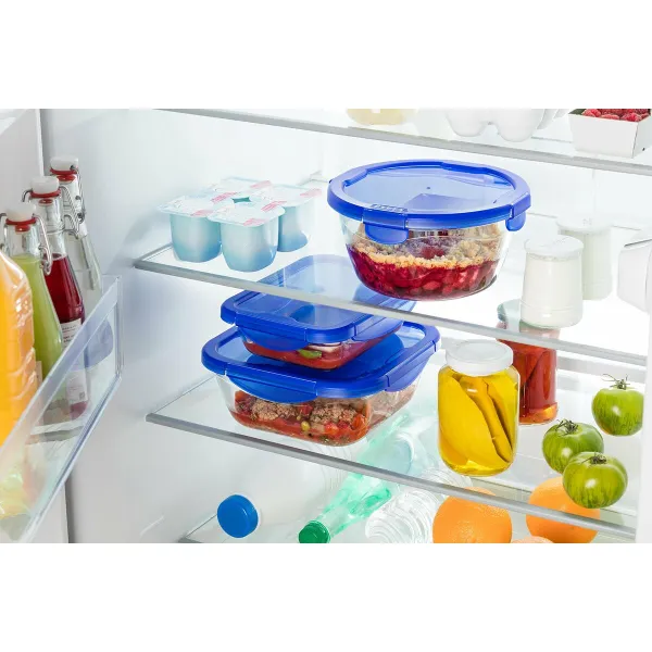 Maisto konservavimo konteineris Pyrex Mėlyna Skaidrus 800 ml (2 vnt.)