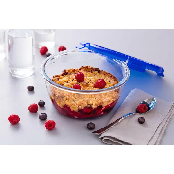 Food Preservation Container Pyrex Blue Transparent Circular 1,6 L (6 Pieces)