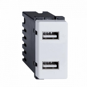 LECCE USB SOCKET DOUBLE WHITE