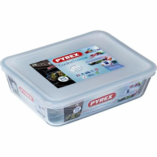 Maisto konservavimo konteineris Pyrex Balta Skaidrus Stačiakampis 1,5 L
