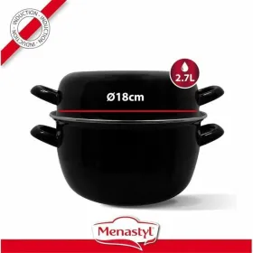 Кастрюля с крышкой Menastyl Чёрный Эмалированная сталь 2 Предметы