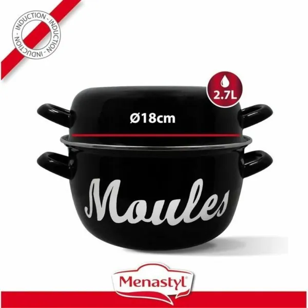 Pan Menastyl Black Glazed enamelled steel