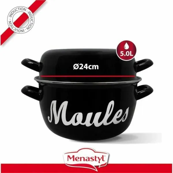 Panna Menastyl Melns Glazēts emaljēts tērauds