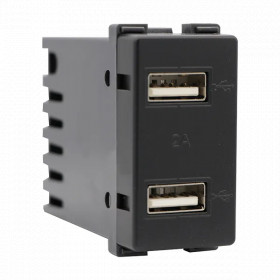 LECCE USB SOCKET DOUBLE ANTHRACITE