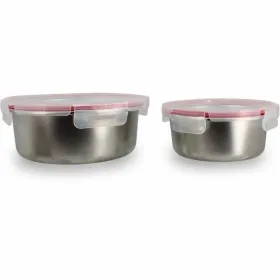 Food Preservation Container Menastyl Silver Circular (2 Units)