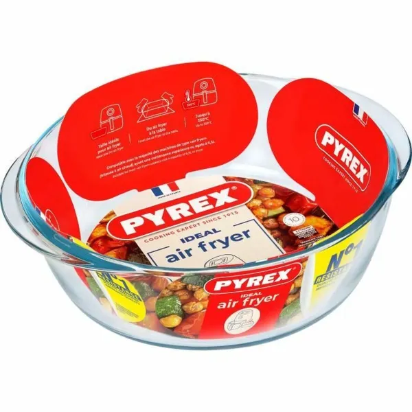 Oven Dish Pyrex Transparent Borosilicate Glass Circular Ø 26 cm