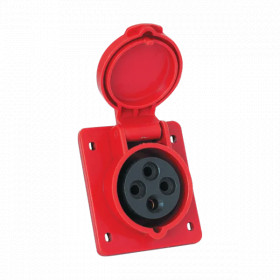 FLUSH MOUNT INDUSTRIAL SOCKET HT-424 32A IP44 3P+E 400V