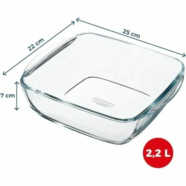 Krāsns Trauks Pyrex Caurspīdīgs Borosilikāta glāze Kvadrāta
