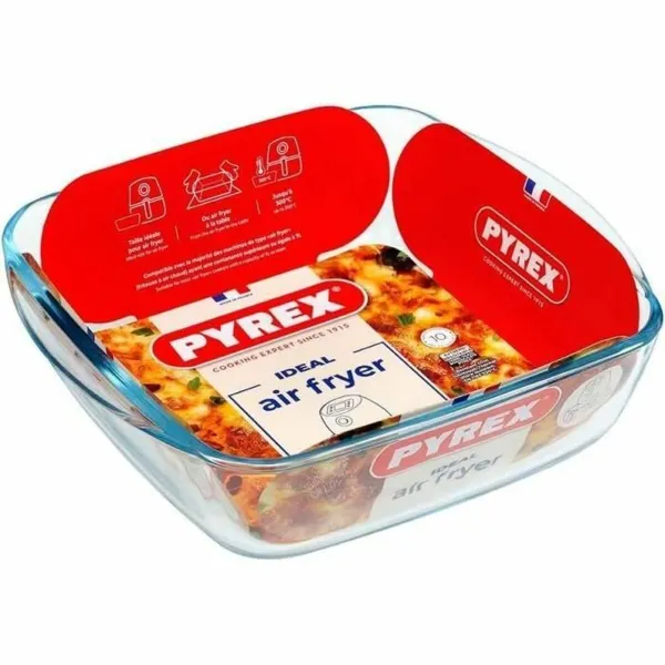 Oven Dish Pyrex Transparent Borosilicate Glass Squared
