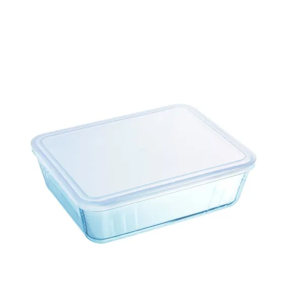 Ruoan säilytysrasia Pyrex Valkoinen Musta Läpinäkyvä Clear Suorakulmainen
