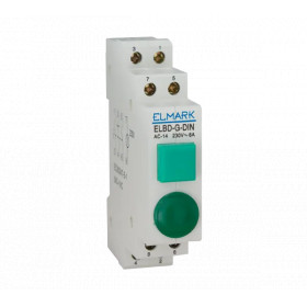 ELBD-R-DIN BUTTON+LAMP 1NO+2NC RED 230