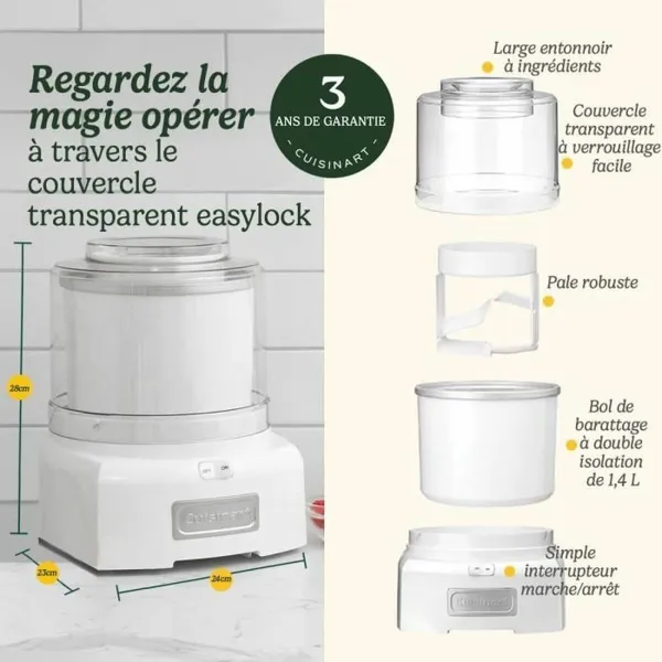 Saldējuma Pagatavošanas Ierīce Cuisinart ICE21E Balts Plastmasa 1,4 L