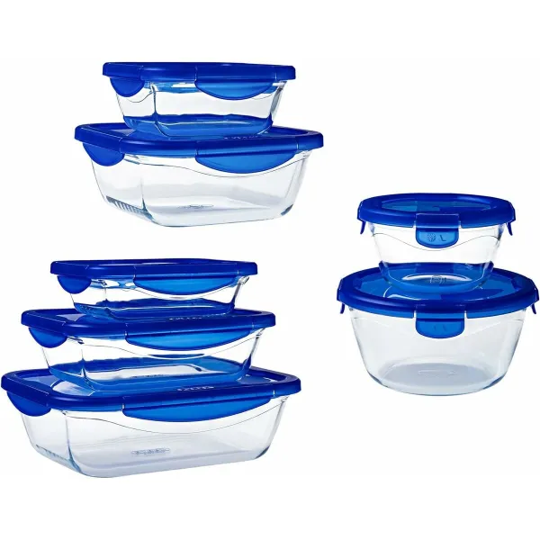 Padažinių rinkinys Pyrex Cook & Go Mėlyna Skaidrus