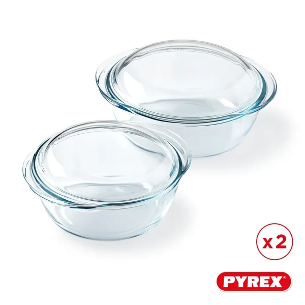 Kattila Pyrex Läpinäkyvä 25 x 20 x 27 cm 2 osaa